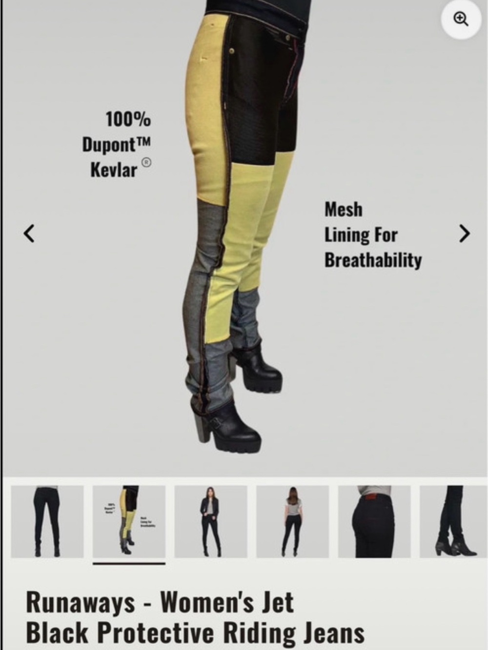 Women's Jet Black Tobacco Motorwear Protective Riding Jeans